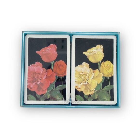 Vintage Hallmark Bridge Playing Cards Wild Flowers Two Decks Complete - Picture 1 of 5